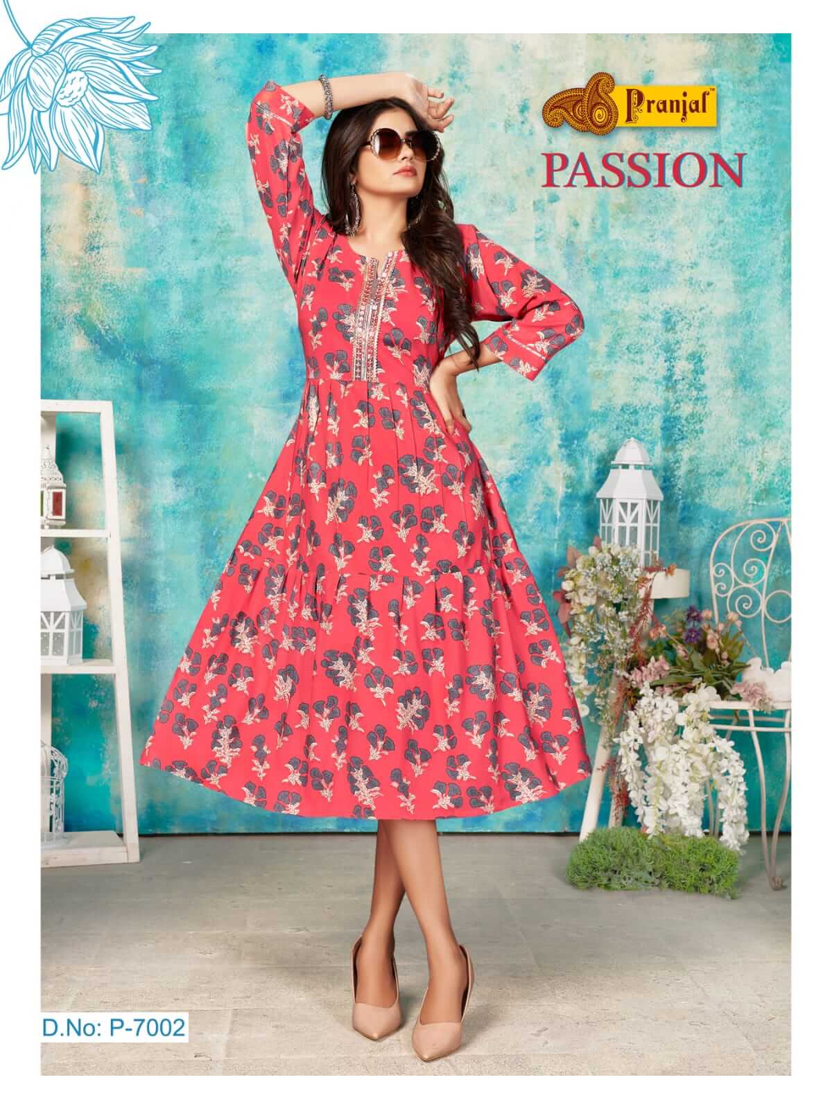 Pranjal Passion 7 Fancy Wear Designer Rayon Printed Anarkali Kurti Collection